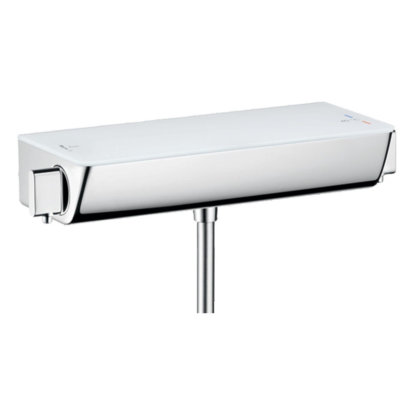 Immagine di Hansgrohe RAINDANCE SELECT S sistema doccia esterno 150, con termostatico Ecostat Select e asta doccia 65 cm, finitura cromo e bianco 27036400