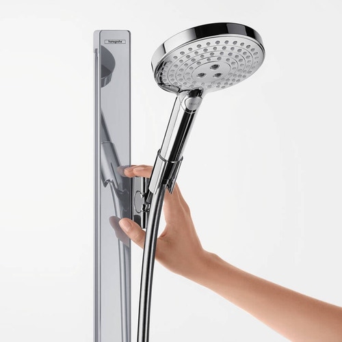 Immagine di Hansgrohe RAINDANCE SELECT S set doccia 120, 3 jet, EcoSmart 9 l/min, con asta doccia 90 cm e portasapone, finitura cromo 27649000