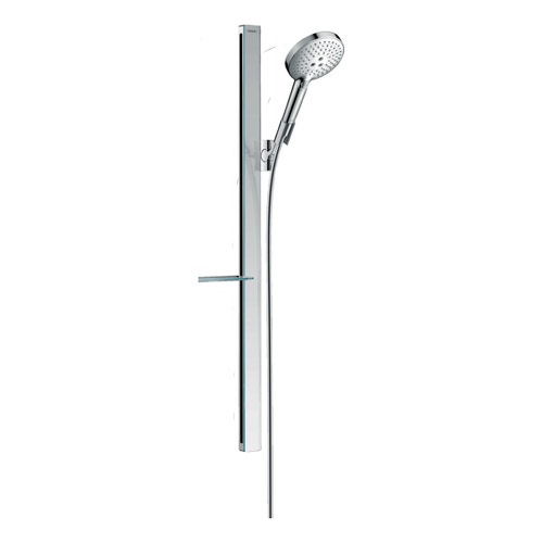 Immagine di Hansgrohe RAINDANCE SELECT S set doccia 120, 3 jet, EcoSmart 9 l/min, con asta doccia 90 cm e portasapone, finitura cromo 27649000