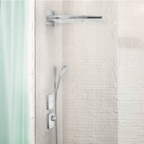 Immagine di Hansgrohe RAINMAKER SELECT soffione doccia 580, 3 jet, EcoSmart 9 l/min, finitura cromo e bianco 24011400
