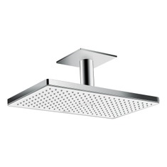 Immagine di Hansgrohe RAINMAKER SELECT soffione doccia 460, 1 jet, EcoSmart 9 l/min, con connessione soffitto, finitura cromo e bianco 24012400