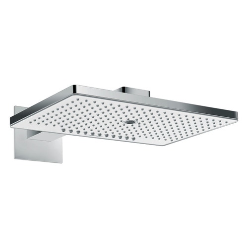 Immagine di Hansgrohe RAINMAKER SELECT soffione doccia 460, 3 jet, EcoSmart 9 l/min, con braccio doccia, finitura cromo e bianco 24017400