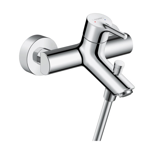 Immagine di Hansgrohe TALIS S set rubinetteria con miscelatore lavabo con scarico, miscelatore bidet con scarico e miscelatore monocomando esterno vasca, finitura cromo SETTAL004