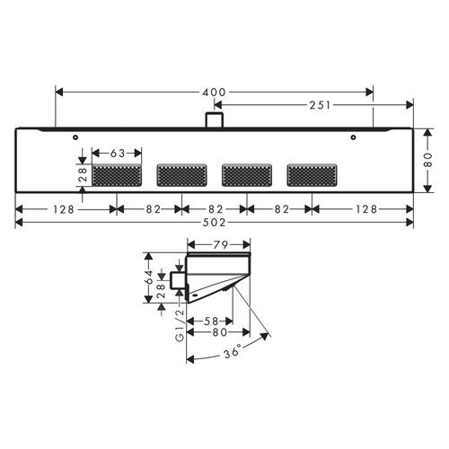 Immagine di Hansgrohe RAINFINITY doccia spalle 500, 1 jet, mensola, finitura cromo 26243000