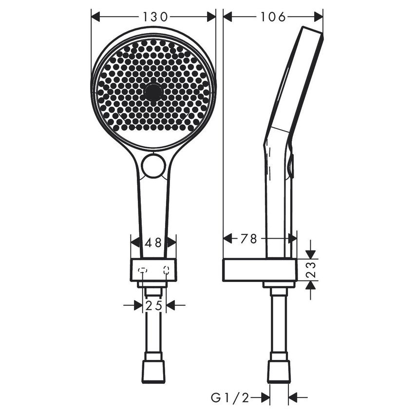 Immagine di Hansgrohe RAINFINITY set supporto doccia 130, 3 jet, con flessibile doccia 160 cm, finitura cromo 26851000