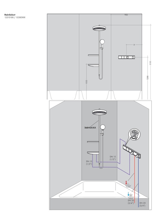 Immagine di Hansgrohe RAINSELECT corpo incasso per 2 utenze 15310180