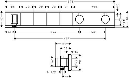 Immagine di Hansgrohe RAINSELECT miscelatore termostatico ad incasso, per 4 utenze, finitura cromo 15357000