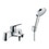 Immagine di Hansgrohe NOVUS rubinetteria 2 fori, bordo vasca, con deviatore e doccetta Croma Select S, finitura cromo 71044000