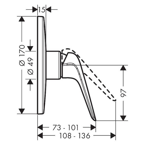Immagine di Hansgrohe NOVUS miscelatore monocomando doccia, ad incasso, finitura cromo 71067000