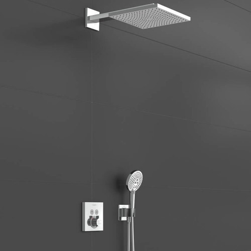 Immagine di Hansgrohe RAINDANCE E sistema doccia 300, 1 jet, con ShowerSelect Square, finitura cromo 27952000