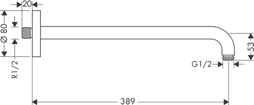 Immagine di Hansgrohe RAINDANCE S sistema doccia 240, 1 jet, PowderRain con ShowerSelect S, colore nero finitura opaco 27959670