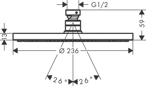 Immagine di Hansgrohe RAINDANCE S sistema doccia 240, 1 jet, PowderRain con ShowerSelect S, colore nero finitura opaco 27959670