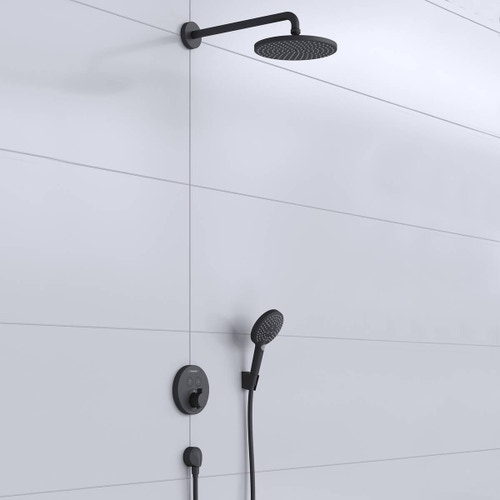 Immagine di Hansgrohe RAINDANCE S sistema doccia 240, 1 jet, PowderRain con ShowerSelect S, colore nero finitura opaco 27959670