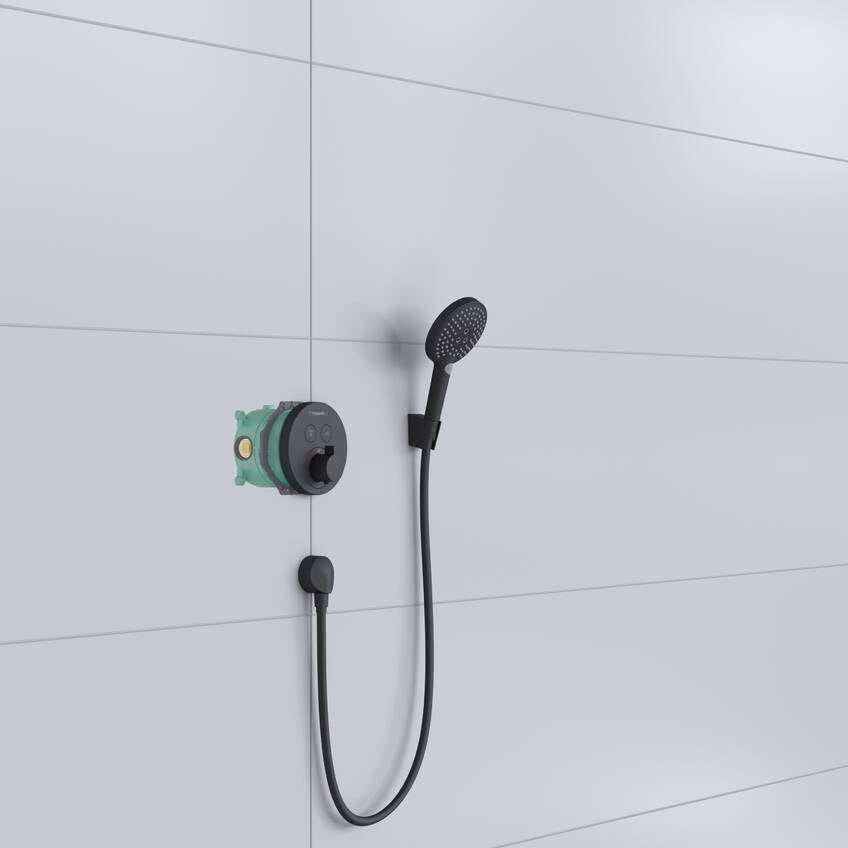 Immagine di Hansgrohe RAINDANCE S sistema doccia 240, 1 jet, PowderRain con ShowerSelect S, colore nero finitura opaco 27959670