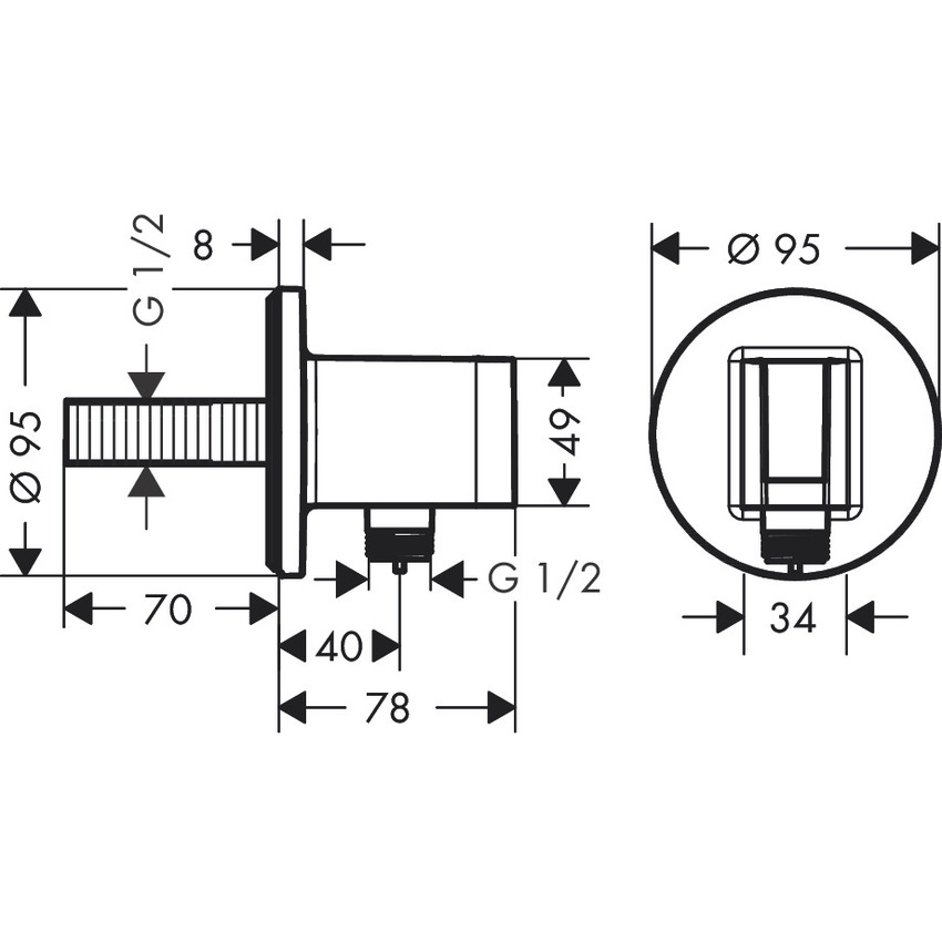 Immagine di Hansgrohe RAINDANCE S sistema doccia 240, 1 jet, PowderRain, con ShowerSelect S, finitura cromo 27951000