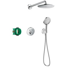 Immagine di Hansgrohe RAINDANCE S sistema doccia 240, 1 jet, PowderRain, con ShowerSelect S, finitura cromo 27951000