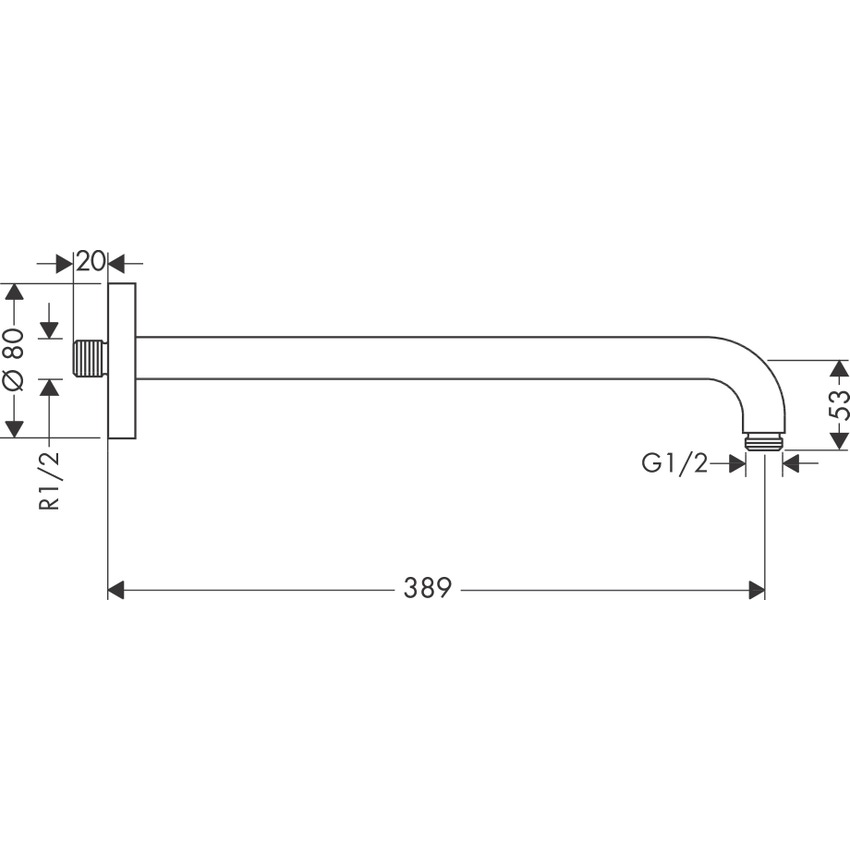 Immagine di Hansgrohe CROMA sistema doccia 280, 1 jet, con Ecostat S, finitura cromo 27954000