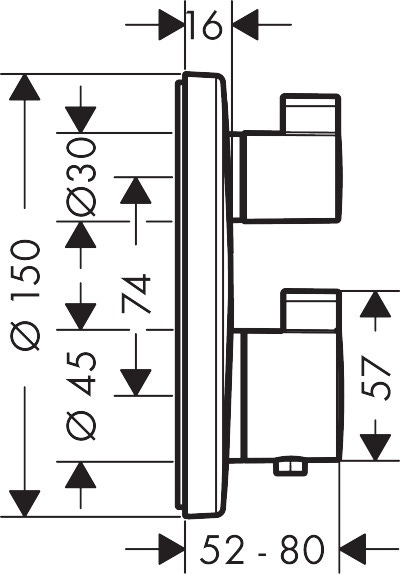 Immagine di Hansgrohe CROMA sistema doccia 280, 1 jet, con Ecostat S, finitura cromo 27954000