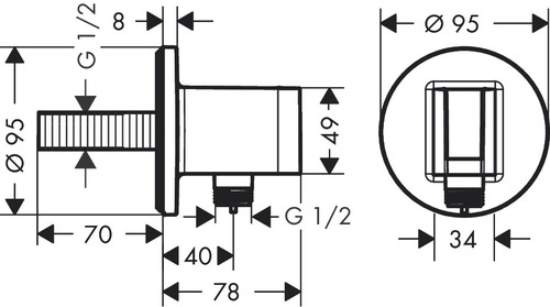 Immagine di Hansgrohe CROMA sistema doccia 280, 1 jet, con Ecostat S, finitura cromo 27954000