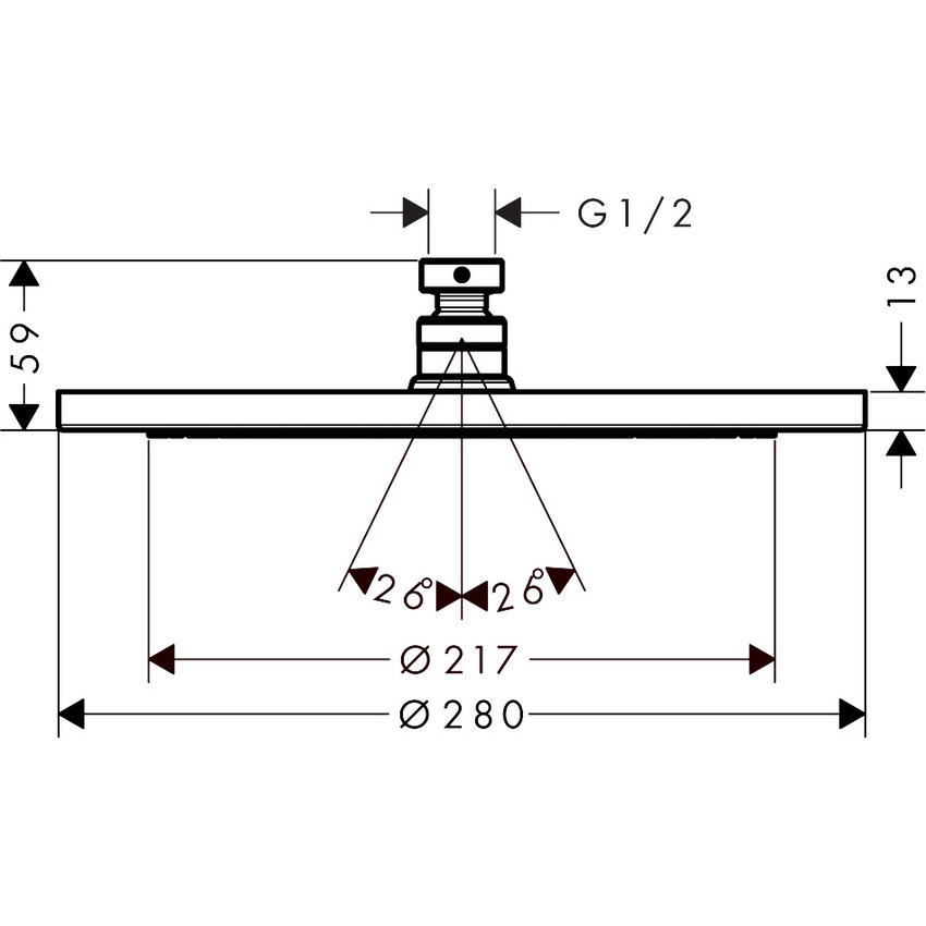 Immagine di Hansgrohe CROMA sistema doccia 280, 1 jet, con Ecostat S, colore nero finitura opaco 27961670