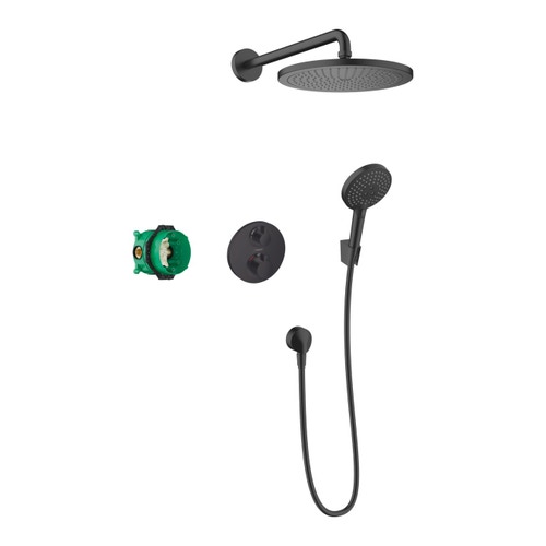 Immagine di Hansgrohe CROMA sistema doccia 280, 1 jet, con Ecostat S, colore nero finitura opaco 27961670