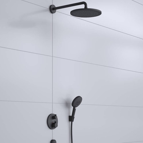 Immagine di Hansgrohe CROMA sistema doccia 280, 1 jet, con Ecostat S, colore nero finitura opaco 27961670