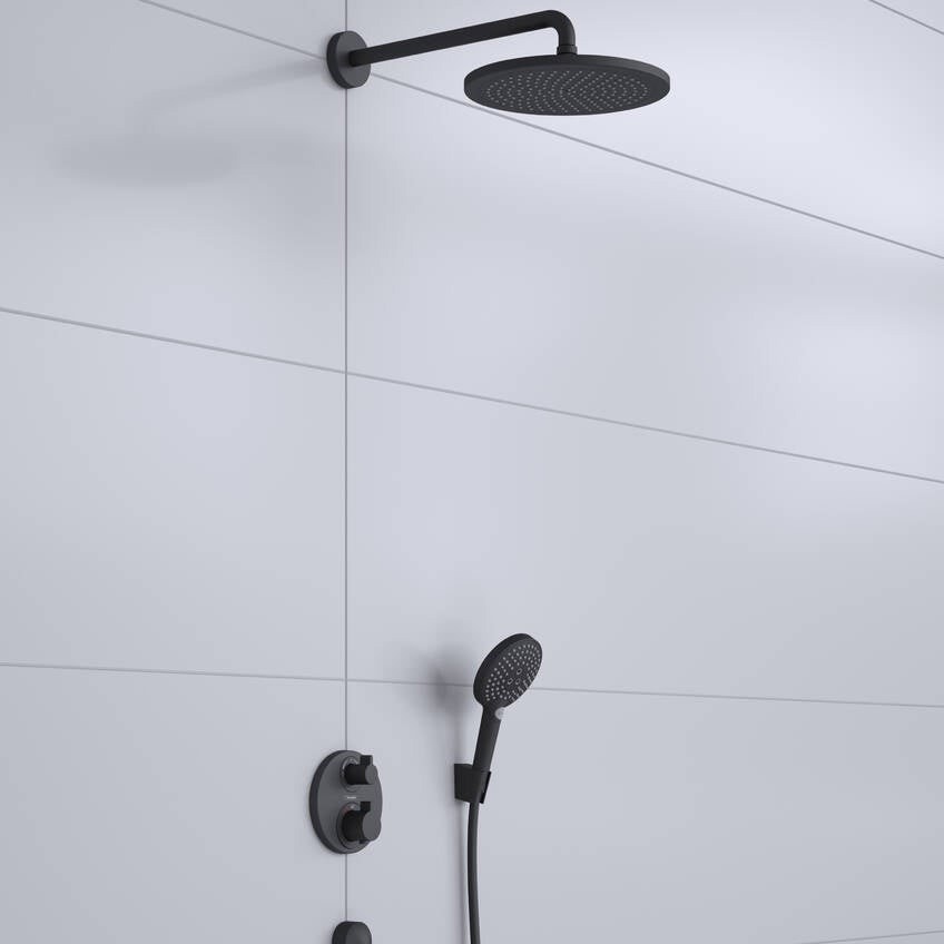 Immagine di Hansgrohe CROMA sistema doccia 280, 1 jet, con Ecostat S, colore nero finitura opaco 27961670