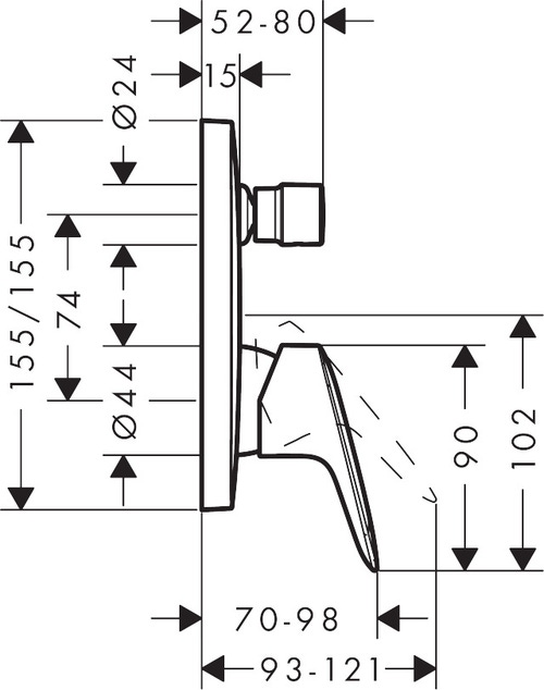 Immagine di Hansgrohe CROMETTA E sistema doccia 240, 1 jet, con miscelatore monocomando, finitura cromo 27957000
