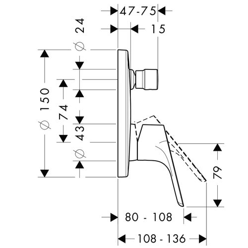 Immagine di Hansgrohe CROMETTA S sistema doccia 240, 1 jet, con miscelatore monocomando, finitura cromo 27958000