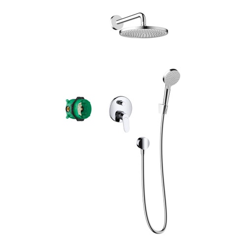 Immagine di Hansgrohe CROMETTA S sistema doccia 240, 1 jet, con miscelatore monocomando, finitura cromo 27958000