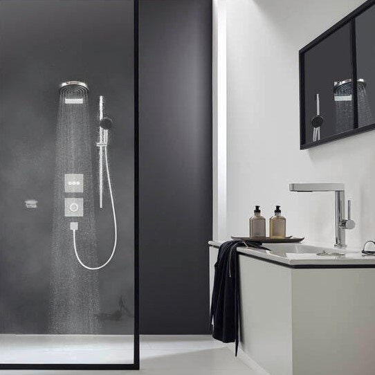 Immagine di Hansgrohe UNICA asta doccia 96 cm con cursore e flessibile, finitura cromo 24401000