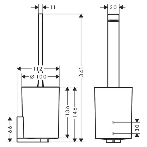 Immagine di Hansgrohe WALLSTORIS porta spazzola WC, colore bianco finitura opaco 27927700