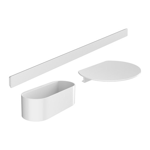 Immagine di Hansgrohe WALLSTORIS pacchetto vasca con barra a parete, mensola e cestino profondo, colore bianco finitura opaco 27966700
