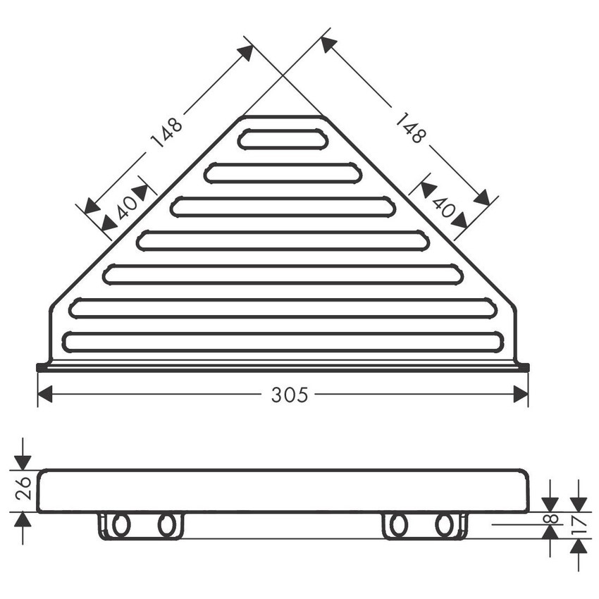Immagine di Hansgrohe ADDSTORIS cestino angolare, finitura cromo 41741000