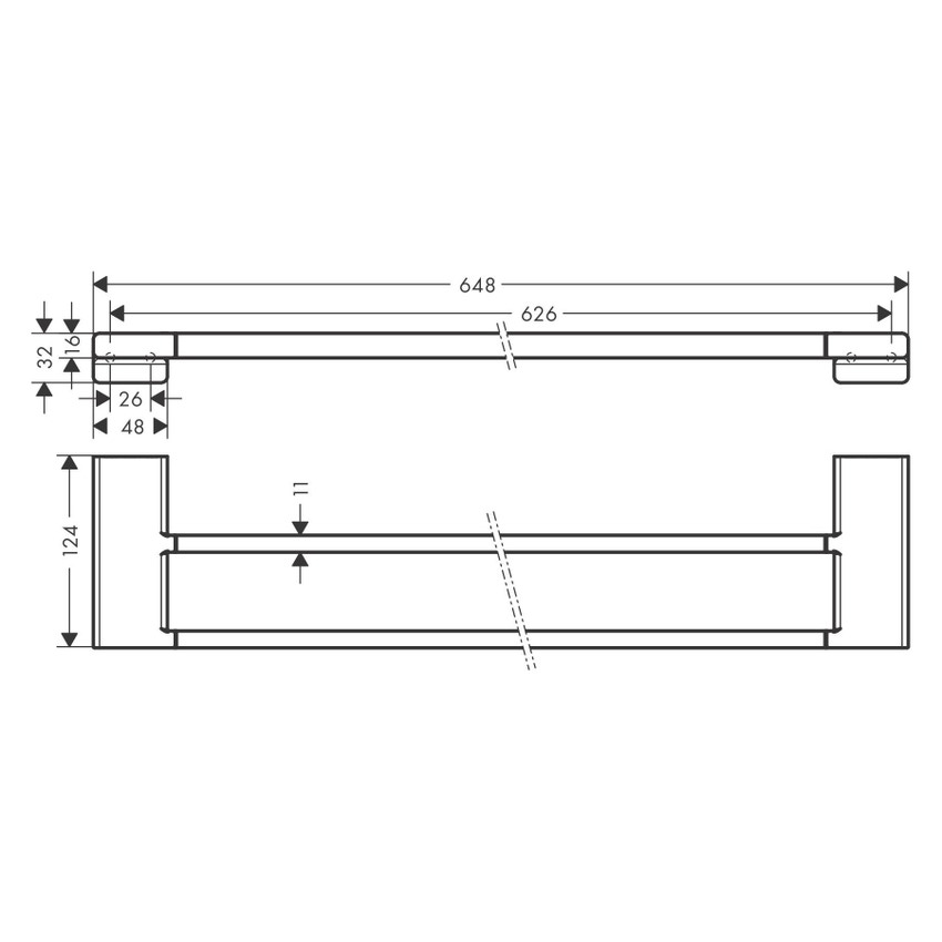 Porta Asciugamani Bagno 50cm Moderno Portaasciugamano da Parete Spazzolata