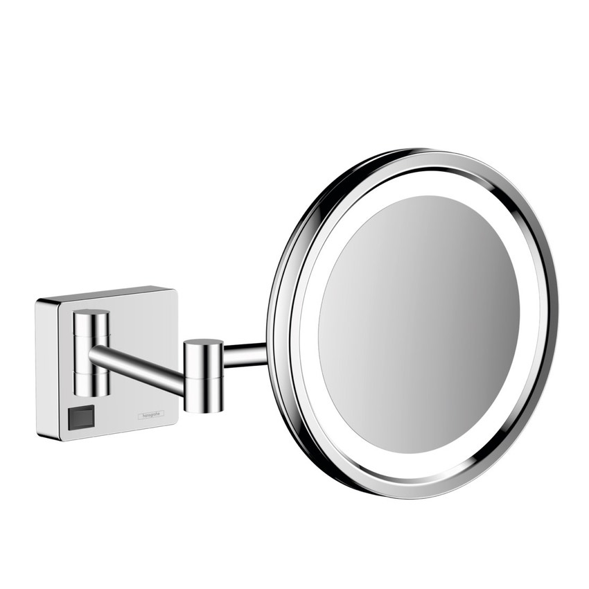 Immagine di Hansgrohe ADDSTORIS specchio da rasatura con luce a led, finitura cromo 41790000