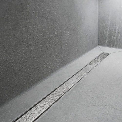 Immagine di Hansgrohe RAINDRAIN MATCH canalina doccia lineare 100 cm, con cornice ad altezza regolabile, finitura cromo 56041000