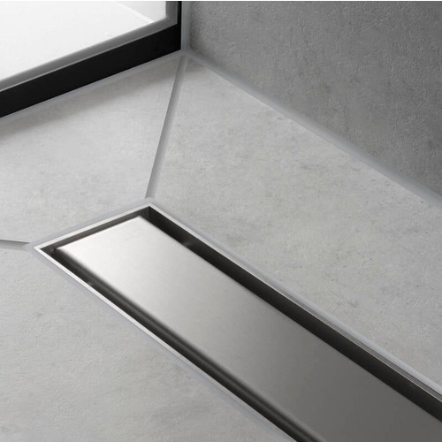 Immagine di Hansgrohe RAINDRAIN MATCH canalina doccia lineare 100 cm, con cornice ad altezza regolabile, finitura cromo 56041000