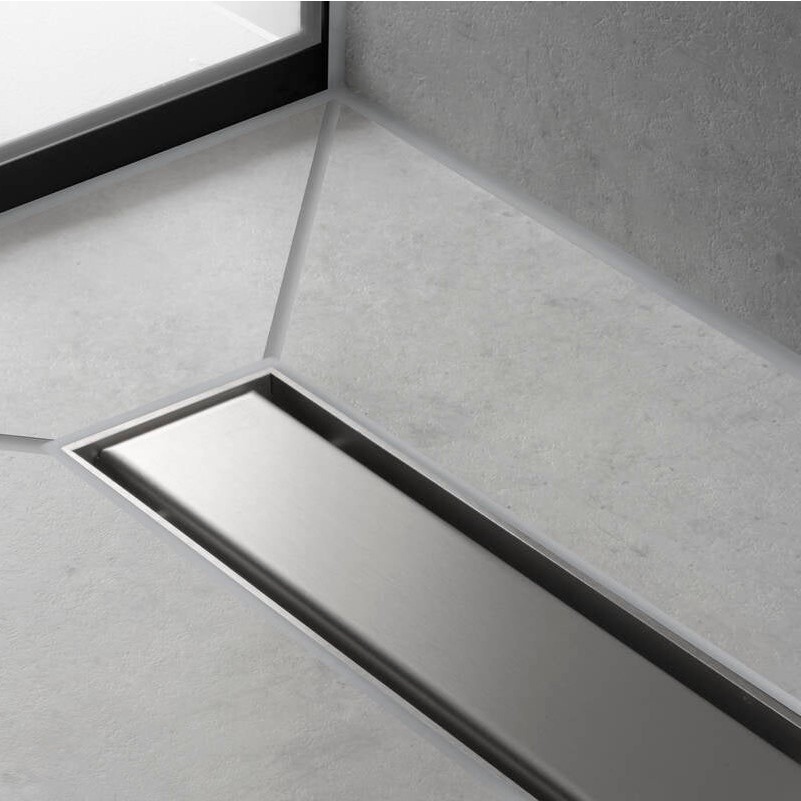 Immagine di Hansgrohe RAINDRAIN MATCH canalina doccia lineare 100 cm, con cornice ad altezza regolabile, finitura cromo 56041000