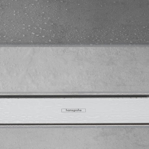Immagine di Hansgrohe RAINDRAIN MATCH canalina doccia lineare 100 cm, con cornice ad altezza regolabile, finitura cromo 56041000