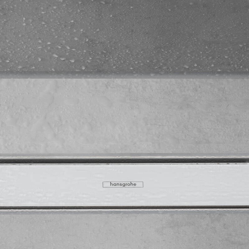 Immagine di Hansgrohe RAINDRAIN MATCH canalina doccia lineare 100 cm, con cornice ad altezza regolabile, finitura cromo 56041000