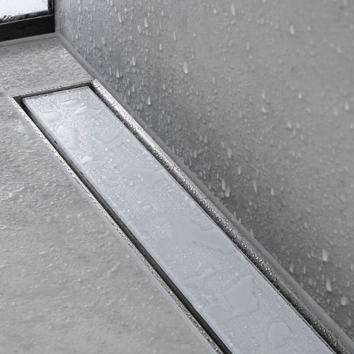 Immagine di Hansgrohe RAINDRAIN MATCH canalina doccia lineare 100 cm, con cornice ad altezza regolabile, finitura cromo 56041000