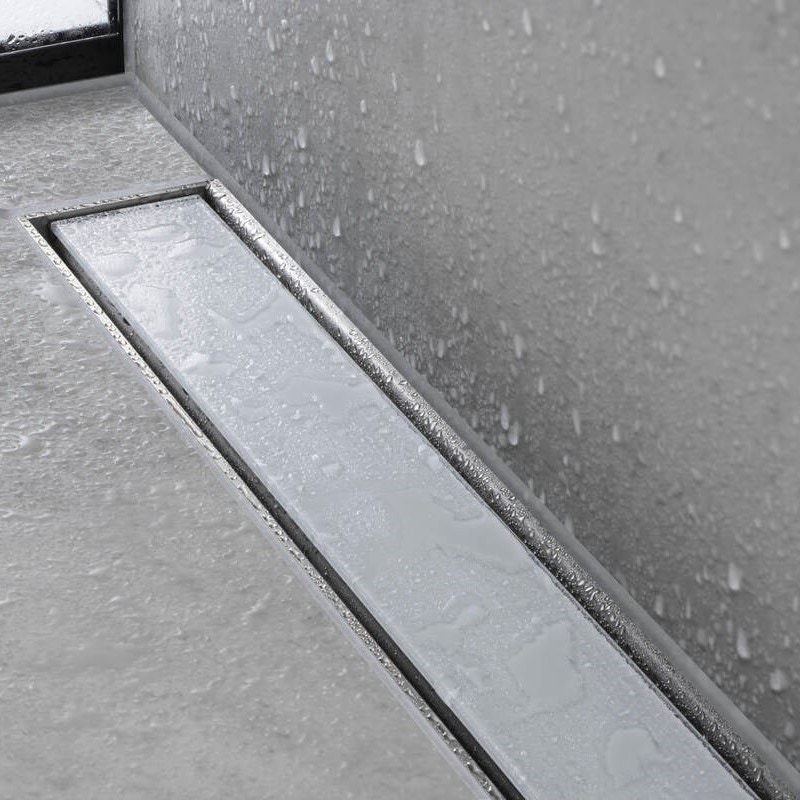 Immagine di Hansgrohe RAINDRAIN MATCH canalina doccia lineare 100 cm, con cornice ad altezza regolabile, finitura cromo 56041000