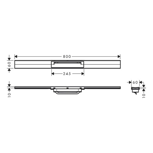 Immagine di Hansgrohe RAINDRAI FLEX canalina doccia lineare 80 cm, lunghezza rifilabile, finitura cromo 56044000