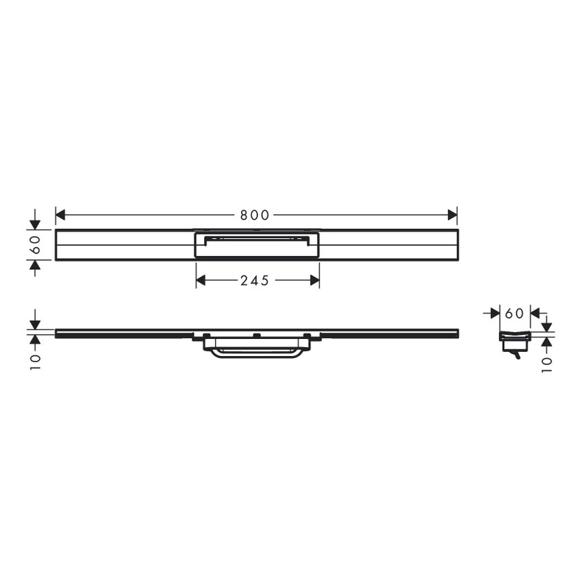 Immagine di Hansgrohe RAINDRAI FLEX canalina doccia lineare 80 cm, lunghezza rifilabile, finitura cromo 56044000