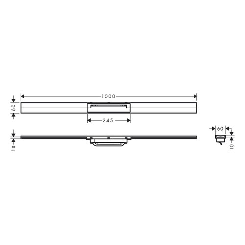 Immagine di Hansgrohe RAINDRAI FLEX canalina doccia lineare 100 cm, lunghezza rifilabile, finitura cromo 56046000