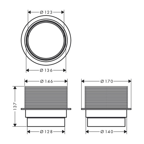 Immagine di Hansgrohe RAINDRAIN SPOT supporto per compensazione altezza 56056000