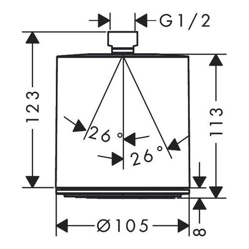 Immagine di Hansgrohe PULSIFY soffione per doccia, 1 jet, finitura cromo 24130000