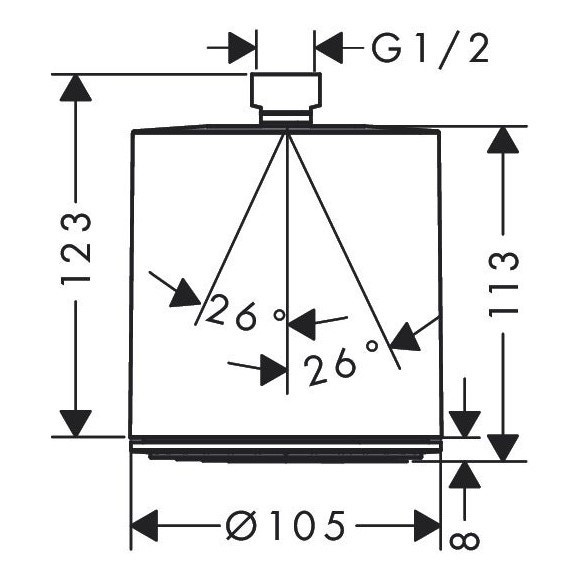 Immagine di Hansgrohe PULSIFY soffione per doccia, 1 jet, finitura cromo 24130000