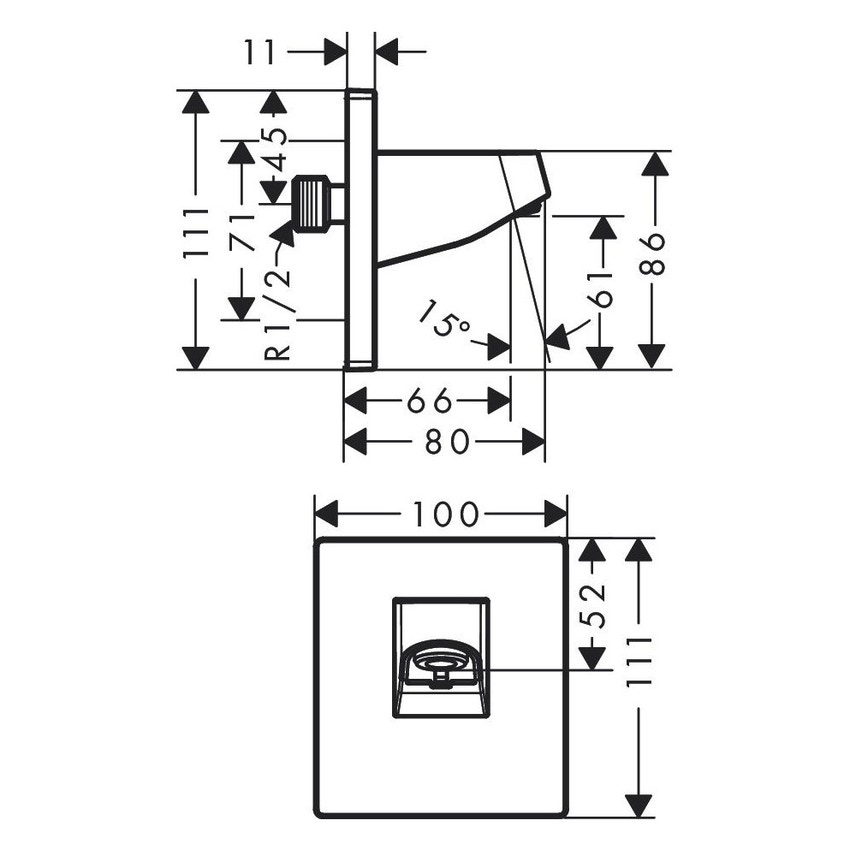 Immagine di Hansgrohe PULSIFY braccio doccia per soffione 105, finitura cromo 24139000